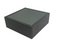 Mesa de centro vintage cuadrada de cuero negro con tablero de espejo, años 70, Imagen 1