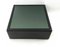 Mesa de centro vintage cuadrada de cuero negro con tablero de espejo, años 70, Imagen 3