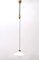 Mid-Century Modern Adjustable Pendant Lamp in White Ceramic and Brass, Image 2
