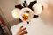 Murano Glass and Teak Chandelier from Mazzega, 1960s, Image 24