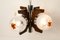 Murano Glass and Teak Chandelier from Mazzega, 1960s, Image 30