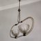 Mid-Century Murano Glass and Brass Pendant in the style of Barovier & Toso, Italy, 1940s, Image 1