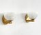 Mid-Century Italian Reticello Murano Glass and Brass Wall Lights in the style of Venini, 1980s, Set of 2, Image 3