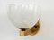 Mid-Century Italian Reticello Murano Glass and Brass Wall Lights in the style of Venini, 1980s, Set of 2, Image 4