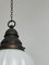 Antike englische Church Deckenlampe aus satiniertem Milchglas, 1890er 5