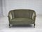 Vintage Danish Two-Seater Sofa in Green Furniture Velour and Beech, 1950s 12