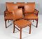 Chaises de Salle à Manger en Acajou et Cuir Tanné, Danemark, 1940s, Set de 6 2