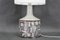 Ceramic Table Lamp with Fabric Lampshade from Axella, Denmark, 1970s, Image 5