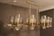 Vintage Large Brass & Grey Murano Glass Oval Chandelier 20