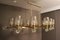 Lámpara de araña vintage grande ovalada de latón y cristal de Murano gris, Imagen 2