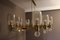 Vintage Large Brass & Grey Murano Glass Oval Chandelier 7