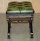 Antique Victorian Chesterfield Tufted Ottoman in Green Leather, 1880 12