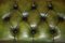 Antique Victorian Chesterfield Tufted Ottoman in Green Leather, 1880 7
