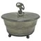 Pewter Lidded Box with Figurine Finial by Sylvia Stave, Sweden, 1928, Image 1