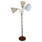 Lampadaire Mid-Century avec Abat-jours en Soie et Détails en Laiton, Suède, 1930s 1