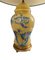 Lampe Vintage en Verre avec Personnages Rococo Bleus sur Base Jaune, 1950s 5