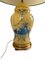 Lampe Vintage en Verre avec Personnages Rococo Bleus sur Base Jaune, 1950s 6