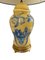 Lampe Vintage en Verre avec Personnages Rococo Bleus sur Base Jaune, 1950s 3