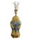 Lampe Vintage en Verre avec Personnages Rococo Bleus sur Base Jaune, 1950s 8
