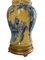 Lampe Vintage en Verre avec Personnages Rococo Bleus sur Base Jaune, 1950s 7
