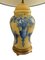 Lampe Vintage en Verre avec Personnages Rococo Bleus sur Base Jaune, 1950s 4