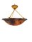 Swedish Alabaster Pendant Lamp with Gilded Details, 1940s, Image 3