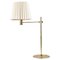 Brass Table Lamp with Pleated Shade attributed to Hans-Agne Jakobsson for Hans-Agne Jakobsson AB Markaryd, Sweden, 1960s, Image 1