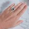 Art Deco Doppelter Halo Ring mit Saphir und Diamanten, 20. Jahrhundert 1