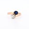 Belle Époque Toi et Moi Ring mit Diamanten und Saphiren, 1890er-1910er 1