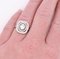 Art Deco Stil Doppel Halo Verlobungsring mit Diamanten, 20. Jahrhundert 2