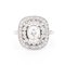 Art Deco Stil Doppel Halo Verlobungsring mit Diamanten, 20. Jahrhundert 1