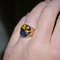 Vintage Doppelbandring aus 18 Karat Gold mit Gelbem und Blauem Saphir, 1980er 6