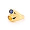 Vintage Doppelbandring aus 18 Karat Gold mit Gelbem und Blauem Saphir, 1980er 5