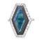 Sechseckiger Art Deco Saphir & Diamant Ring, 1920er 1