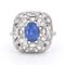 Vintage Saphir & Diamant Ring im Art Deco Stil, 1970er 1
