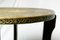 Amsterdam School Side Table with Engraved Brass Top and Wooden Frame, 1930s 3