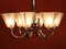 Art Deco Ceiling Light with 6 Arms and Opaline Glass Tulip Shades from Petitot 14