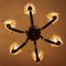 Art Deco Ceiling Light with 6 Arms and Opaline Glass Tulip Shades from Petitot 20
