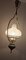 Vintage Hanging Lamp with Brass Frame and White Patterned Glass Shade, 1960s 5