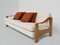 Französisches Sofa aus Offenporiger Buche & Leder von Pierre Chapo, 1968 2
