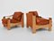 Set of Vintage French Chairs in Open-Pore Beech and Leather by Pierre Chapo, 1968 1