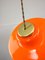 Mid-Century Modern Italian Orange Glass and Brass Pendant Lamp 14