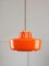 Mid-Century Modern Italian Orange Glass and Brass Pendant Lamp 3