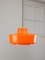 Mid-Century Modern Italian Orange Glass and Brass Pendant Lamp 5