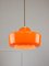 Mid-Century Modern Italian Orange Glass and Brass Pendant Lamp 4