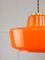Mid-Century Modern Italian Orange Glass and Brass Pendant Lamp 6