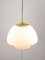 Mid-Century Modern Italian Opaline Glass and Brass Pendant Lamp 5