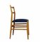 Model 646 Leggera Chair in Wood and Blue Fabric by Gio Ponti, Italy, 1960s 6