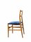 Model 646 Leggera Chair in Wood and Blue Fabric by Gio Ponti, Italy, 1960s 4