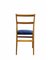 Model 646 Leggera Chair in Wood and Blue Fabric by Gio Ponti, Italy, 1960s 5